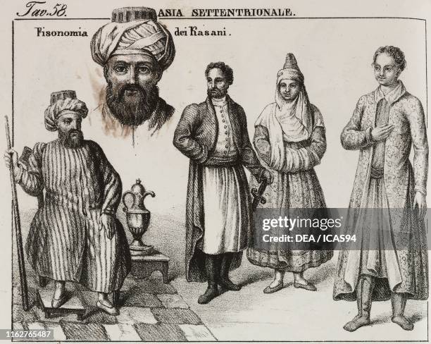 Princes of the Kazan Tatars; Physiognomy of the Kazan Tatars; Kazan Tatars; Katschinz Tatar, Russia, lithograph, from Galleria universale di tutti i...