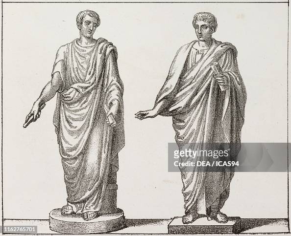 Senator and Consul, ancient Rome, lithograph, from Galleria... News ...