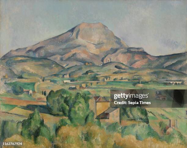 Mont Sainte-Victoire , Paul Cezanne, 1892Ð1895, Oil on canvas, Mont Sainte-Victoire, which towered over the Aix-en-Provence region of southern...