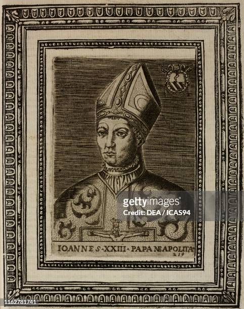 Portrait of Antipope John XXIII , engraving from Le vite de pontefici di Antonio Ciccarelli Rome.