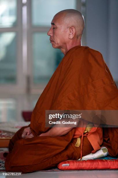 Ho Phap buddhist temple. Monk meditation. Vung Tau. Vietnam.