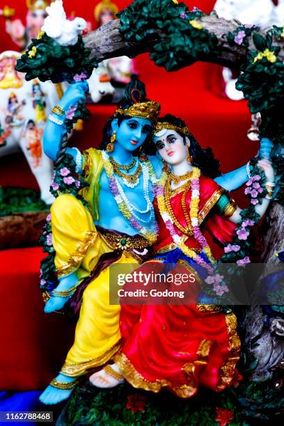 Janmashtami festival at Bhaktivedanta Manor, Watford, U.K. Krishna and Radha statue.