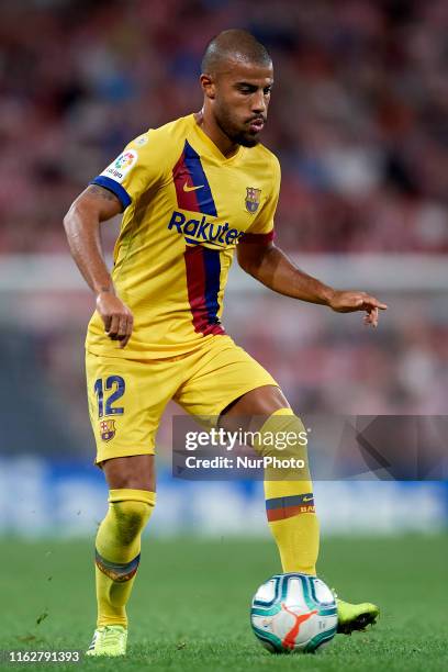 Rafinha of Barcelona in action during the Liga match between Athletic Club and FC Barcelona at San Mames Stadium on August 16, 2019 in Bilbao, Spain.