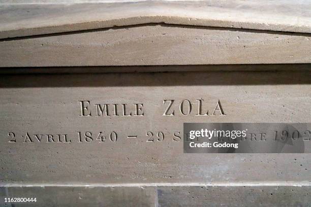 The Pantheon is the burial place for many famous French people. The crypt. Emile Zola. Paris. France.