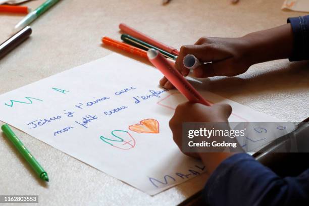 Catechism of the catholic church. Child's drawing. France.