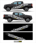 truck 4 wheel drive and car graphic vectortruck 4 wheel drive and car graphic vector. abstract lines with black background design for vehicle vinyl wrap. abstract lines with gray background design for vehicle vinyl wrap_N