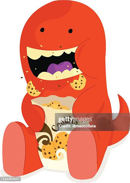 ilustrações, clipart, desenhos animados e ícones de cookies mini monstro - monstro