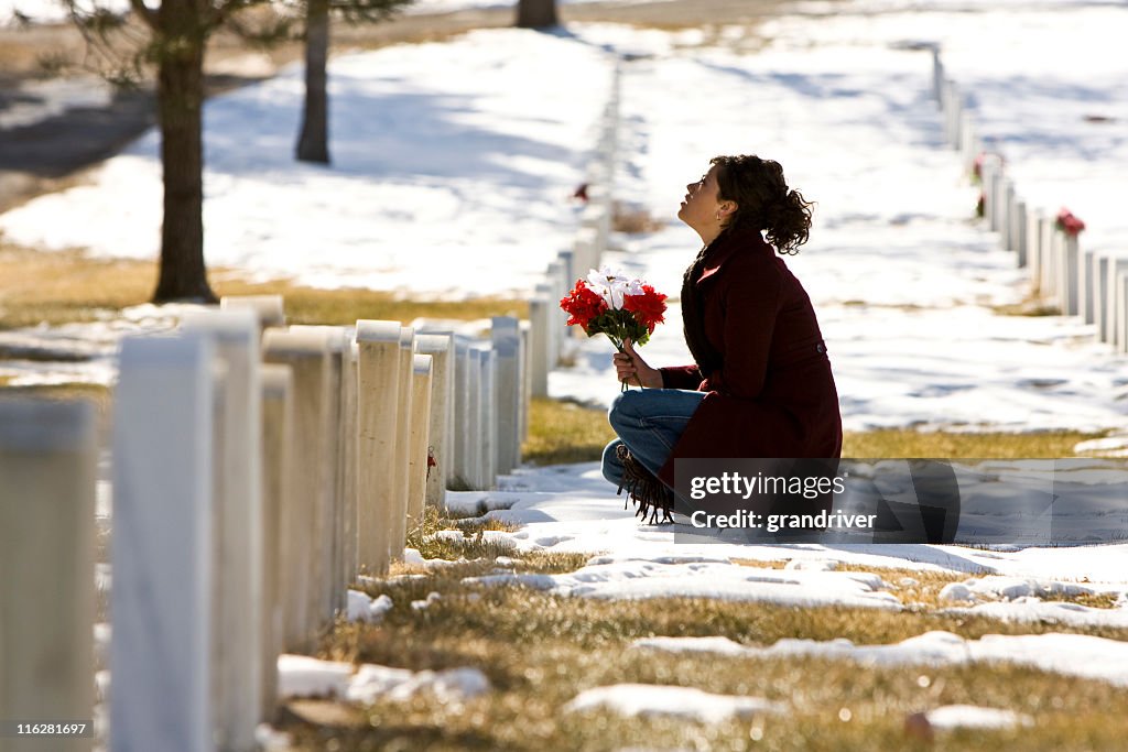 Mourning Woman at Graveside