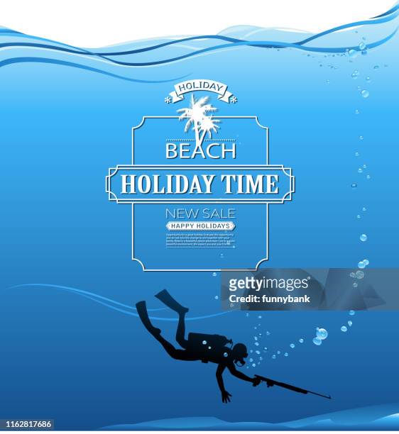 water sport sign - scuba diving stock illustrations