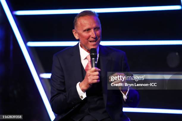 Allan Donald of South Africa is inducted into the ICC Cricket Hall of Fame during the ICC Annual Conference dinner at Madame Tussauds London on July...