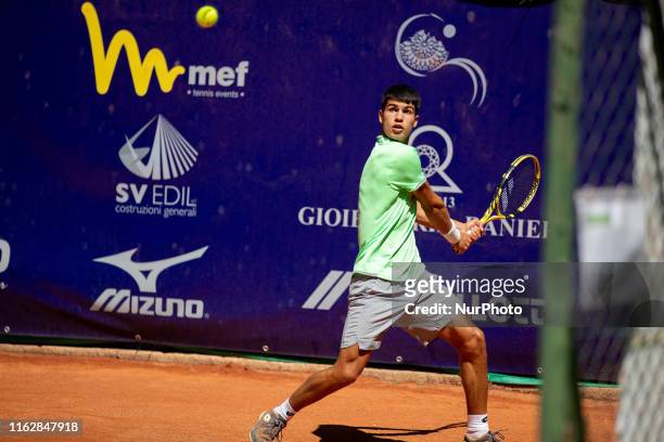Carlos Alcaraz during the match between Christopher O'Connell and Carlos Alcaraz at the Internazionali di Tennis Citt dell'Aquila in L'Aquila, Italy,...