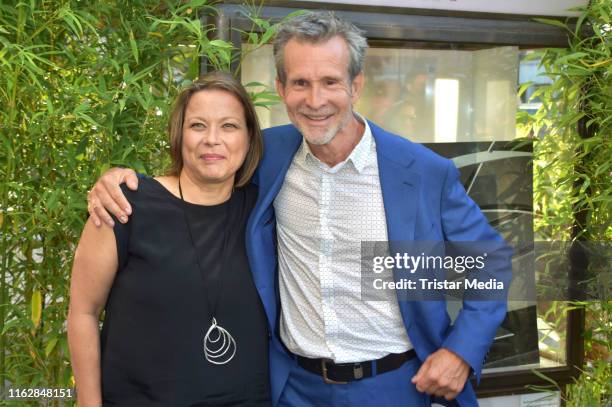 Tanja George and Ulrich Matthes attend the Goetz George Award at Astor Film Lounge on August 19, 2019 in Berlin, Germany.