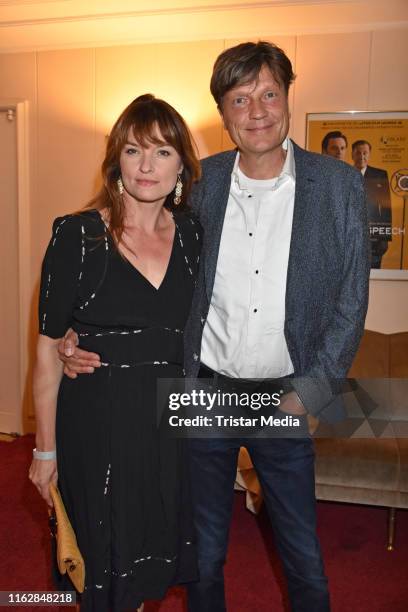 Ina Paule Klink and Roland Suso Richter attend the Goetz George Award at Astor Film Lounge on August 19, 2019 in Berlin, Germany.