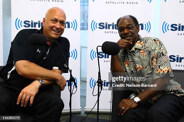 Baseball Hall of Famer Cal Ripken Jr. Hosts his weekly SiriusXM/MLB talk show "Ripken Baseball" with Texas Rangers manager Ron Washington at SiriusXM...