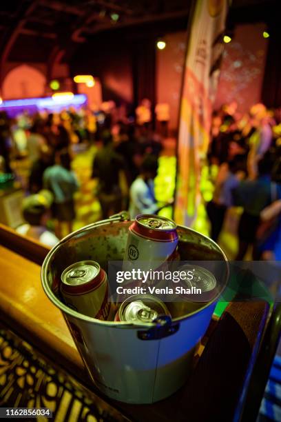 Carnival atmosphere in the Notting Hill Carnival press launch at The Tabernacle on July 18, 2019 in London, England.