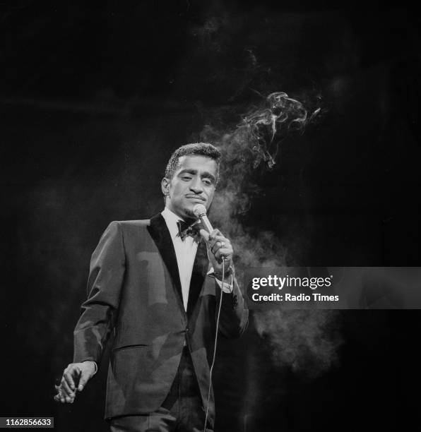 Singer Sammy Davis Jr. Performing on the BBC television special 'Meet Sammy Davis Jr.: Part 2', March 11th 1964.