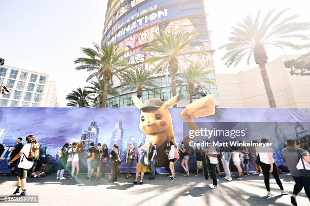 General view of the Pokemon Detective Pikachu activation at the 2019 Comic-Con International on July 18, 2019 in San Diego, California.