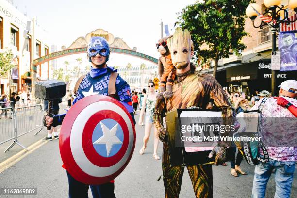 Cosplayers attend the 2019 Comic-Con International on July 18, 2019 in San Diego, California.
