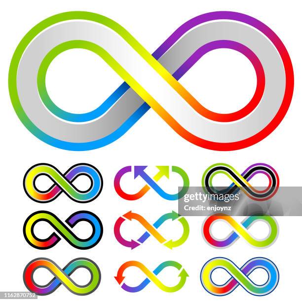 rainbow infinity icon - 8 muses stock illustrations