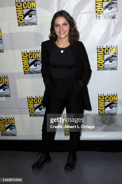 Dafne Keen attends the "His Dark Materials" panel and Q&A during 2019 Comic-Con International at San Diego Convention Center on July 18, 2019 in San...