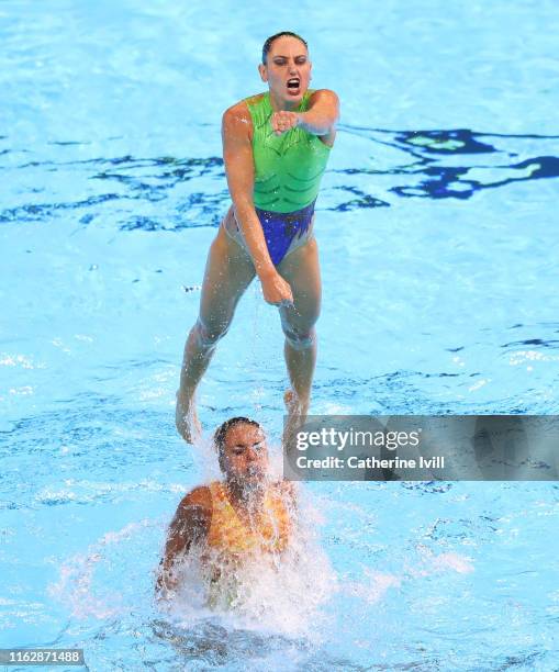 Team Brazil competes in the Free Combination preliminary round day seven of the Gwangju 2019 FINA World Championships at Yeomju Gymnasium on July 18,...