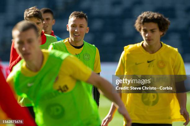 Radoslaw Majewski of the Wanderers in a skills session during a Western Sydney Wanderers training session at Bankwest Stadium on July 19, 2019 in...