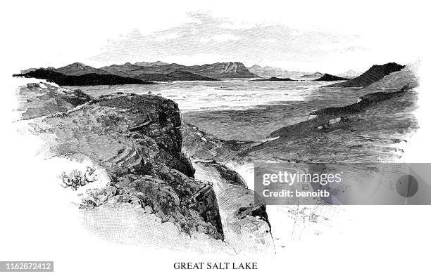 great salt lake, utah - great salt lake stock illustrations