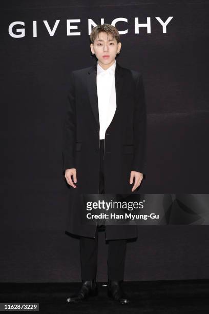 Zico of South Korean boy band Block B attends the photocall for 'GIVENCHY' at Lotte Department Store on July 18, 2019 in Busan, South Korea.