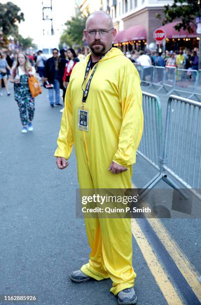 SAN DIEGO, CALIFORNIA A cosplayer attends 2019 Comic-Con International on July 18, 2019 in San Diego, California.