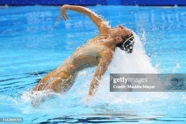 Manila Flamini and Giorgio Minisini of Italy compete in the Mixed Duet Free preliminary round on day eight of the Gwangju 2019 FINA World...