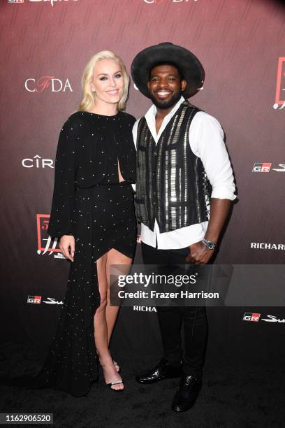 Lindsey Vonn and P. K. Subban attend the Sports Illustrated Fashionable 50 at The Sunset Room on July 18, 2019 in Los Angeles, California.