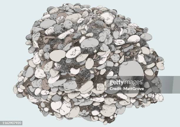 stockillustraties, clipart, cartoons en iconen met conglomorate pebbles rock cluster - sandstone