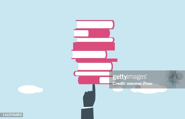 erziehung - pile of books stock-grafiken, -clipart, -cartoons und -symbole