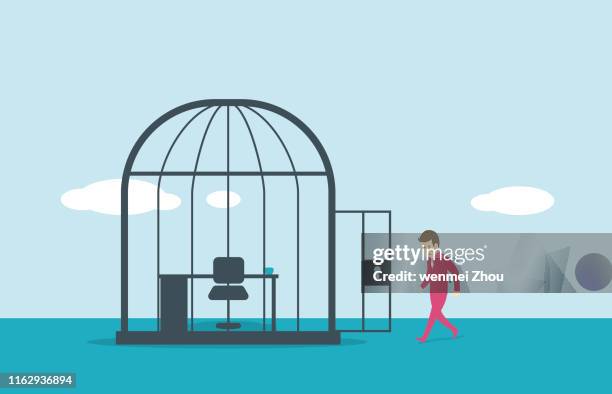 slavery - leaving prison stock illustrations