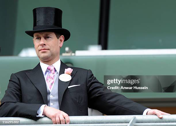 Prince Edward, Earl of Wessex attends the second day of Royal Ascot at Ascot racecourse on June 15, 2011 in Ascot, England.