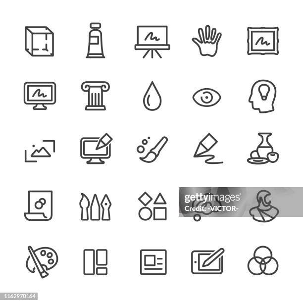 art and education icons - smart line series - easel stock illustrations