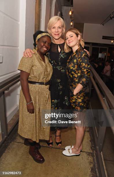 Joy Richardson, Juliet Stevenson and Ria Zmitrowicz attend the press night performance of "The Doctor" at The Almeida Theatre on August 20, 2019 in...