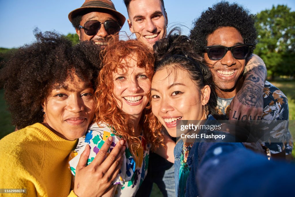 Group of friends having fun