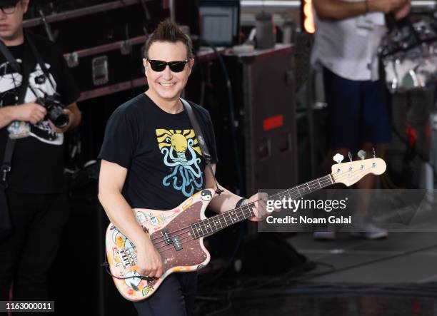 Mark Hoppus of Blink-182 performs on ABC's "Good Morning America" at Rumsey Playfield, Central Park on July 19, 2019 in New York City.