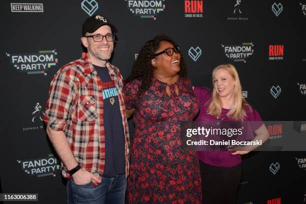 Roth Cornet, Danielle Radford and Dan Murrell attend the Fandom Party at SDCC 2019 featuring R.U.N - the first live-action thriller by Cirque du...