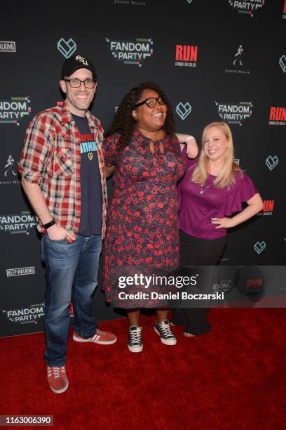 Roth Cornet, Danielle Radford and Dan Murrell attend the Fandom Party at SDCC 2019 featuring R.U.N - the first live-action thriller by Cirque du...