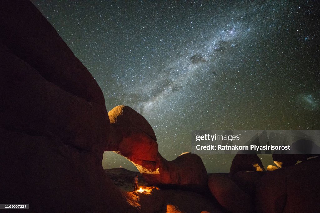 Milky Way and Rock arch at the Spitzkoppe, Namibia