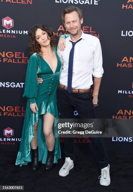 Jimmi Simpson and Sophia Del Pizzo arrive at the LA Premiere Of Lionsgate's "Angel Has Fallen" at Regency Village Theatre on August 20, 2019 in...