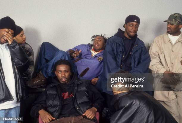 Rap Group The Wu-Tang Clan pose for a portrait on April 1, 1994 in New York City, New York.