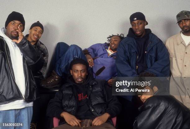 Rap Group The Wu-Tang Clan pose for a portrait on April 1, 1994 in New York City, New York.