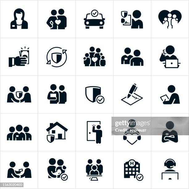 insurance icons - home insurance stock illustrations