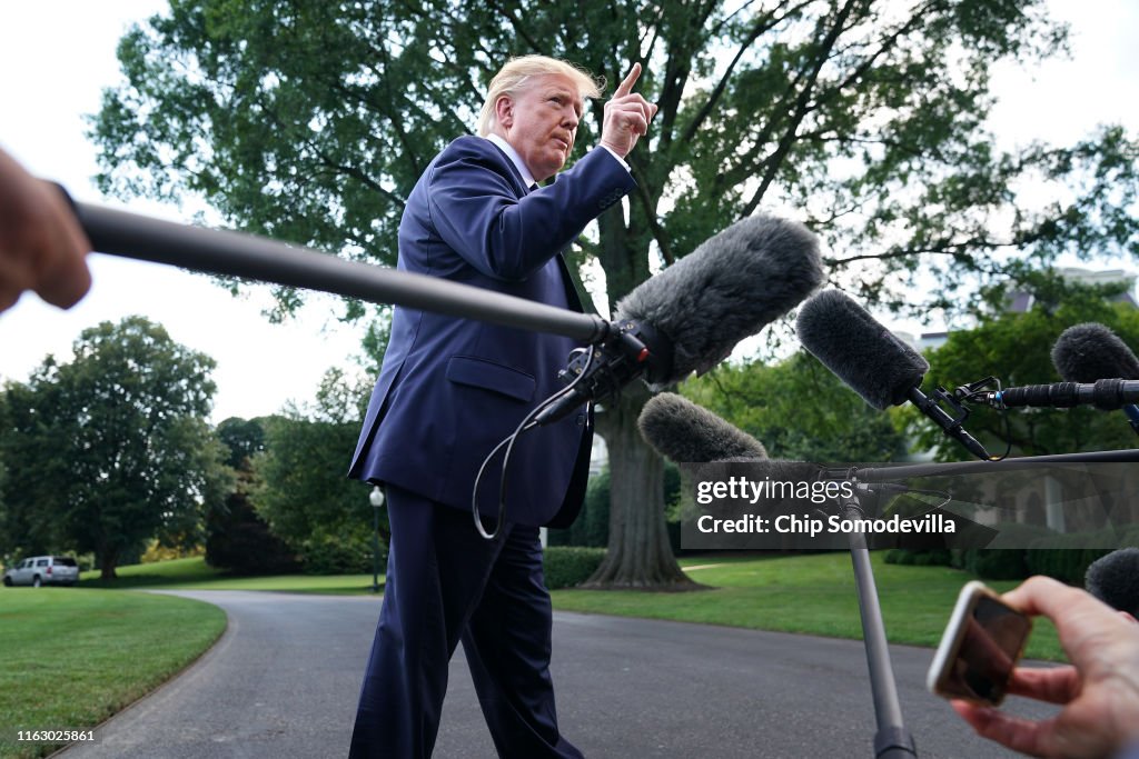 President Trump And First Lady Melania Depart White House For New Jersey