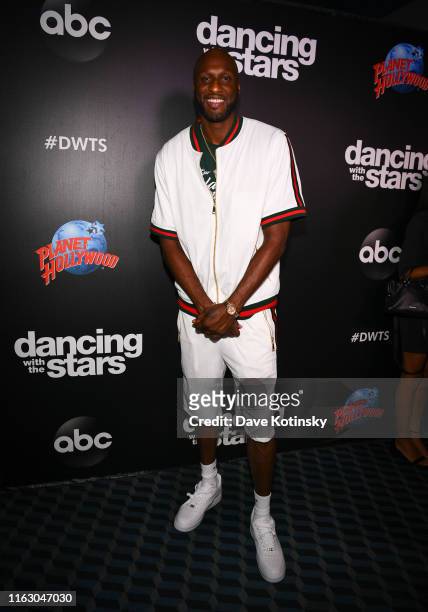 Lamar Odom arrives at the 2019 "Dancing With The Stars" Cast Reveal at Planet Hollywood Times Square on August 21, 2019 in New York City.