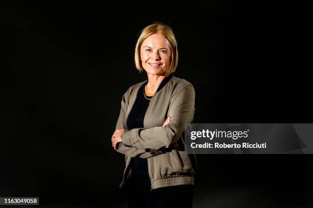 Norwegian-Scottish journalist and presenter Mariella Frostrup attends a photocall during the Edinburgh International Book Festival 2019 on August 21,...