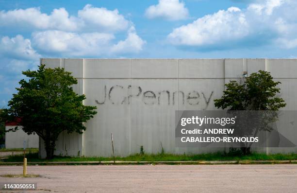 The remains of a JC Penney department store is seen at an abandoned shopping mall on August 20, 2019 in Roanoke Rapids, North Carolina.